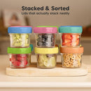 KeaBabies 12pk 4oz Glass Baby Food Containers with Lids - Leak-Proof, Microwavable Small Glass Jars, Baby Purees & Toddler Snack Storage Containers, BPA-Free, Dishwasher & Freezer Safe (Kea) by TinyTreasures Baby Boutique