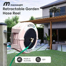 Macnaught Retractable Garden Hose Reel, 82 Ft Water Hose Reel Heavy Duty Retractable Hose with Metal 180° Swivel Rotation Bracket for Wall Mount - Beige by GreenHaven Gardens