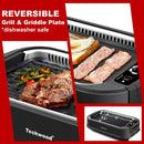 Techwood Indoor Grill Smokeless Grill, Electric Korean BBQ Grill with Glass Lid, Turbo Smoke Extractor Technology, Dishwasher-Safe Drip Tray & Nonstick Grilling Removable Plate, Black, 1500W by GreenHaven Gardens