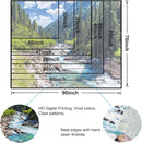 Nature Forest Mountain Tapestry Green Pine Tree Stream Tapestry White Clouds Flowing River Valley Landscape Scenery Tapestries Wall Hanging for Bedroom Dorm Living Room Office Classroom 80 x 60 Inch by CozyNest Decor
