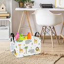 LANGYASHAN Rectangular Storage Bin Collapse Canvas Fabric Cartoon Storage Basket with Handles for Organizing Home Kitchen Boys and Girls Toys Office Closet Shelf Baskets (Rec animal) by TinyTreasures Baby Boutique