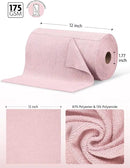 Fantasticlean Microfiber Cleaning Cloth Roll -150 Sheets, Tear Away Microfiber Towels, 12" x 12", Reusable Washable, Ultra Absorbent Dish Rags for Car, Home, Garage or Shop (2 Rolls of Pink) by CozyNest Decor