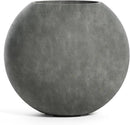 Orbo Large Planter – Fiberglass Indoor/Outdoor and Weather-Resistant Globe Planter (Grey Stone, 35.4" D x 31.3" H) by GreenHaven Gardens