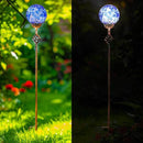 Garden Solar Lights, Decorative LED Honeycomb Glass Ball Garden Stake, Glass and Metal Outdoor Decoration, 4 x 31 Inch (Dark Blue) by CozyNest Decor