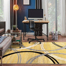 Rugshop Modern Wavy Circles Design Area Rug 6'6" x 9' Yellow by TinyTreasures Baby Boutique