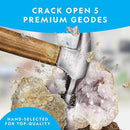 NATIONAL GEOGRAPHIC Break Open 5 Jumbo Geodes - Earth Science Kit with 5 Premium, Extra-Large Geodes with Crystals, Goggles & Display Stands, Science Gifts, Fun Stuff for Kids (Amazon Exclusive) by TinyTreasures Baby Boutique