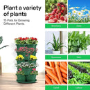 VIVOSUN 5 Tier Vertical Gardening Stackable Planter for Strawberries, Flowers, Herbs, Vegetables, Dark Green by GreenHaven Gardens