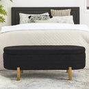 Furniliving 46” Storage Benches, End of Bed Bench with Button-Tufted Large Upholstered Storage Ottoman Teddy Window Bench with Storage Shoe Cabinet Bench, for Bedroom, Entryway, Closet, Black by CozyNest Decor