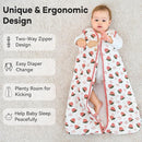 Sleep Sack 18-24 Months TOG 2.5 Winter Baby Wearable Blanket, 100% Cotton Toddler Sleeping Sack with 2-Way Zipper Warm Soft Baby Sleep Sack Strawberry by TinyTreasures Baby Boutique