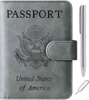 Passport Holder Cover Wallet Travel Essentials Leather Rfid Blocking Case Vacation Luggage Must Haves Travel Accessories for Men Women (120