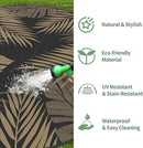 GENIMO Outdoor Rug 8' Round Waterproof for Patios Clearance, Reversible Outdoor Plastic Straw Camping Rug Carpet, Large Area Rugs Mats for RV, Camper, Deck, Balcony, Porch, Beach, Picnic, Black&Brown by CozyNest Decor