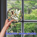 Flower Fairy Garden Decorations Angel Wing Christmas Halloween Deco Statue Art Elf Sculpture Hanging Craft for Outdoor Yard Courtyard Lawn Patio Window Acrylic Ornament Home Gift (A,S: 6*6 IN) by CozyNest Decor
