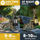 Solar Garden Decor - Mother Baby Giraffe Statue with Solar Lantern 9.7" Resin Giraffe Figurine Outdoor Patio Yard Porch Decor Gifts for Mom Grandma Women Gardeners by GreenHaven Gardens