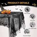 eZAKKA Halloween Table Cloth, Spider Web Table Cloth Black Tablecloth Lace Fabric Table Cloths Halloween Table Cover for Rectangle for Parties Gothic Spooky Home Decorations, 48x96 Inch by CozyNest Decor