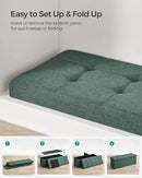 SONGMICS MAZIE Collection - 43 Inches Folding Storage Ottoman Bench, Ottoman Foot Rest, End of Bed Bench, Storage Chest, Load 660 lb, for Living Room, Bedroom, Entryway, Retro Green ULSF077C01 by CozyNest Decor