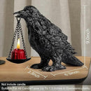 Gothic Crow Lamp Tealight Candle Holder Raven Statue for Indoor Outdoor Decor Halloween Garden Resin Statue Black Stone by CozyNest Decor