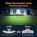 LUTEC 84W 9500LM LED Security Light Motion Sensor Outdoor Lights with Night Light, 4 Head LED Flood Lights Outdoor 5000K Daylight, IP65 Waterproof, Motion Detected Lights for Outside (White) by GreenHaven Gardens