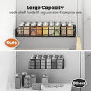 16.9 Inch Wide Large Capacity Magnetic Spice Rack for Refrigerator, 4 Pack Metal Fridge Shelf, Black by CozyNest Decor