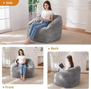 BYBYME Giant Bean Bag Chair for Adults and Kids, Large Comfy Cozy Beanbag, Floor Sofa for Teens, Living Room, Gaming, Reading, Grey by CozyNest Decor