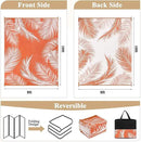 Pauwer Waterproof Outdoor Rug 8x10, Reversible Plastic Straw Patio Camping Rug, Indoor Outdoor RV Mat Carpet for Deck, Camper, Porch, Balcony, Backyard, Picnic, Leaf Orange by GreenHaven Gardens