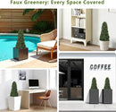 3ft Artificial Boxwood Topiary Trees (Set of 2) - UV Resistant Faux Plants Outdoor, Realistic 36" Fake Cone Bushes and Shrubs for Front Porch, Planter, Patio - Low Maintenance & Evergreen by GreenHaven Gardens