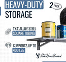StoreYourBoard 2-Pack Heavy Duty Wall Shelves – Wall-Mounted Garage Storage Shelving and Organization for Sheds, Closets, or Utility Rooms – Holds 200 lbs, 1ft x 4ft, Hammered Gray by GreenHaven Gardens