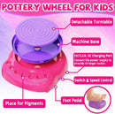 Vinkp Pottery Wheel for Kids - Complete Pottery Painting Kit Arts and Crafts for Kids Ages 8-12 with Air Clay Art Supplies for Girls Boys Toys Birthday Christmas Gifts for 6 7 8 9 10 11 12 - Pink by TinyTreasures Baby Boutique