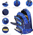 Kids Backpack - Astro Black | Durable Elementary School Bag for Boys | 17" Tall | 24L Capacity by TinyTreasures Baby Boutique
