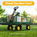 VIVOHOME Garden Cart Steel Heavy Duty 900 LBS Yard and Garden Wagon with 10 inch Tire and Handle Attach to ATV or Tractor Green by GreenHaven Gardens