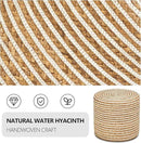 Wimarsbon 18'' Ottoman Pouf, Natural Braided Poof, Rustic Handweave Lounge Pouffe, Boho Footrest Stool for Bedroom, Accent Table or Seat for Living Room (Natural Water Hyacinth + White Cotton Rope) by CozyNest Decor