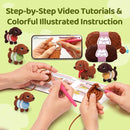 Mewaii Crochet Kit for Beginners – 5 Easy Dachshund Dog Crochet Kits with Step-by-Step Video Tutorials, Pre-Started Yarn, 40% Extra Yarn, Beginner Crochet Kit for Adults & Kids by TinyTreasures Baby Boutique
