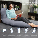 MOON PARK Pregnancy Pillows for Sleeping - U Shaped Full Body Maternity Pillow with Removable Cover - Support for Back, Legs, Belly, HIPS - 65 Inch - Dark Grey by TinyTreasures Baby Boutique