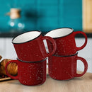 DISCOUNT PROMOS Ceramic Campfire Coffee Mugs 13 oz. Set of 10, Bulk Pack - Perfect for Tea, Espresso, Cappuccino, Hot Cocoa - Red by TinyTreasures Baby Boutique