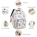 Diaper Bag Backpack, Diaper Bags for Baby Girls Boys, Baby Bags for Moms Dads, Nappy Changing Bag with Insulated Pockets,Multi-functional Waterproof Backpack with Stroller straps-Berry White by TinyTreasures Baby Boutique