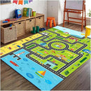 Kids Rug Playroom Car Rug Play Mat City Life Road Rugs Fun City Map for Kids Toy Cars Carpet for Bedroom Boys (Green-Rug, 3.3x4.9ft) by CozyNest Decor