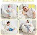 Hobestluk Bean Bag Chair Oversized Bean Bag Chair for Adults Donut-Shaped Large Bean Bag with Spacious Design for Living Room Bedroom or Reading Nook (Bubble White) by CozyNest Decor