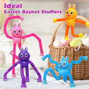 Easter Bunny LED Pop Tubes Light Up 4 Pcs Sensory Fidget Toys, Telescopic Suction Cup Easter Basket Stuffers Easter Egg Fillers Toys Party Favors Game Prizes Goody Bags Treats Gifts for Kids 3+ by TinyTreasures Baby Boutique