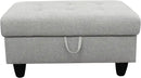 Ottoman Rectangular Storage Ottoman Bench, Flannel Footrest Stool Footstool with Lid for Living Room, Bedroom, Entryway, Gray, 35"x23.5"x17.5" by CozyNest Decor