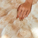 RYNGHIPY Faux Rabbit Fur Bed Throws Fluffy Warm Throw Blanket for Sofa Couch Soft Plush Decorative Blanket Thick and Heavy Cute Bubble Furry Blanket (Light Tan, 63''x79'') by CozyNest Decor