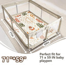 Baby Play Mats for Floor, 71”x59” Upgraded Thickness & Larger Super Soft Playmat for Babies and Toddlers, Foldable Washable, Upgrade Anti-Slip Crawling Mat for Playpen(Boho Nature) by TinyTreasures Baby Boutique