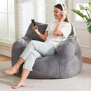 Hobestluk Bean Bag Chair for Adult Small Bean Bag Chairs with Arms Furry Beanbag Chair with Foam Filler Stuffed Bean Bag Sofa for Reading in Bedroom Living Room and Dorms(Grey) by CozyNest Decor