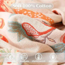 Boho Throw Blanket for Bed - 100% Pure Cotton Ultra Soft Rustic Quilt - Farmhouse Decor Bed Blankets, All Season Rustic Throw for Sofa Couch Chair(80''x 90'', Floral) by CozyNest Decor