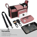 TOPDesign Universal Baby Stroller Organizer, Stroller Caddy with Detachable Mesh Bag & Heightened Insulated Cup Holders & Non-Slip Secure Hooks Accessories, Fits Most Strollers (Red) by TinyTreasures Baby Boutique