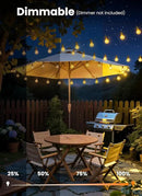 Outdoor-String-Lights-Paio-Lights, 100FT (50FT*2) 50+2 Shatterproof Bulbs Outdoor Patio Lights, IP65 Waterproof Connectable Hanging Outside Light for Backyard, Porch, Deck, Balcony, 2200K by CozyNest Decor