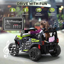 ANPABO 24V 4WD Ride on Car Truck w/Remote Control, 2WD/4WD Switchable Kids UTV, 4 Shock Absorbers, 19" Spacious Seat, Soft Start, Music Player, Electric Car for Kids by TinyTreasures Baby Boutique