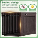 Greesum 120 Gallon Outdoor Storage Box with Lock - Large Resin Deck Box, Reinforced Lid for Garden, Patio, Lawn, Brown by GreenHaven Gardens