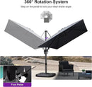 PURPLE LEAF 8.2' X 11.5' Tilting Patio Umbrella with Base Outdoor Cantilever Swivel Rectangle Umbrella Aluminum Offset Umbrella with 360-degree Rotation for Garden Deck Pool Patio Grey by GreenHaven Gardens