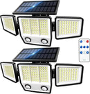 Solar Motion Sensor Outdoor Lights Waterproof - 3000LM 3 Modes Security Lights Outdoor 270° Illumination IP65 LED Flood Wall Light for Garden Yard Patio Pathway (2Pack+Remote Control) by GreenHaven Gardens