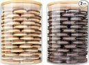 Glass Jars with Bamboo Lids, Glass Food Jars and Canisters Sets, Flour Jar, Large Food Canister with airtight lids, Flour Storage Container, Pantry Jars, 100oz by CozyNest Decor