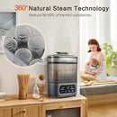 4-in-1 Baby Bottle Steamer and Dryer, Electric Steamer with Fast Drying, Universal Fit for All Bottles, LED Touch Screen & Auto Shut-Off Protection (Grey) by TinyTreasures Baby Boutique